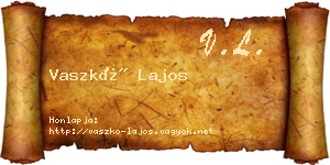 Vaszkó Lajos névjegykártya