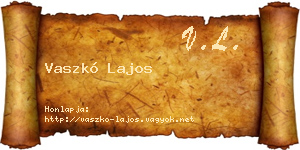 Vaszkó Lajos névjegykártya